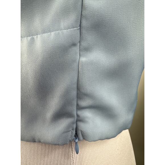 Superdown / super down Binx Tie Front Crop Top, Blue, Medium - Picture 6 of 8